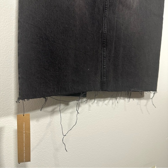 NWT $168 Reformation Nila Long Denim Skirt Black Nome Size 27 - Picture 9 of 14